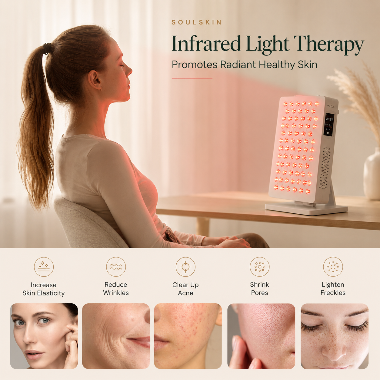 SoulFlex 3.0 | Portable Professional Red Light Therapy Panel - 6 Wavelengths